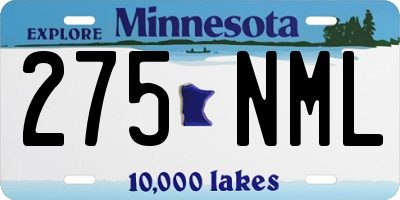 MN license plate 275NML