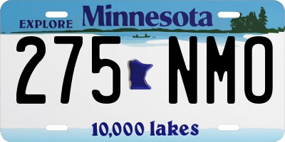 MN license plate 275NMO
