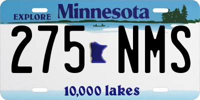 MN license plate 275NMS