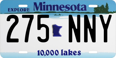 MN license plate 275NNY