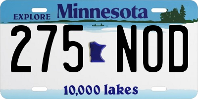 MN license plate 275NOD