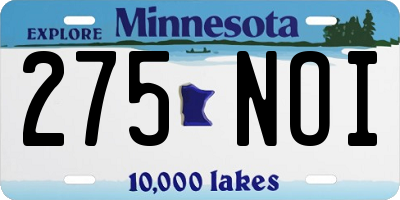 MN license plate 275NOI