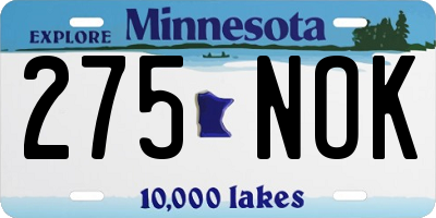 MN license plate 275NOK