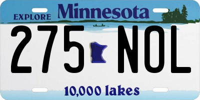 MN license plate 275NOL