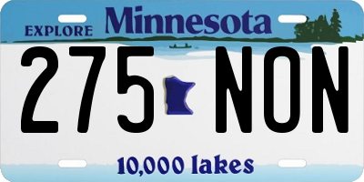 MN license plate 275NON