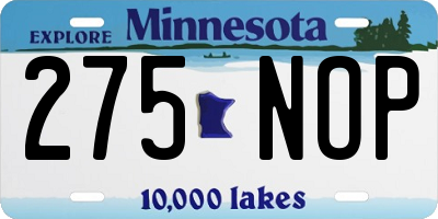 MN license plate 275NOP