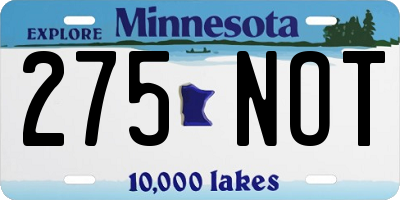 MN license plate 275NOT