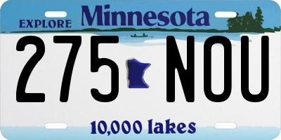 MN license plate 275NOU