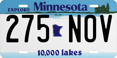 MN license plate 275NOV