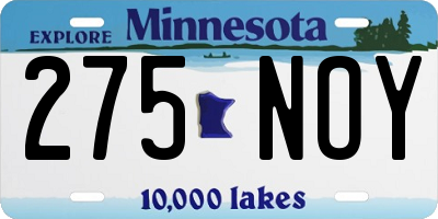 MN license plate 275NOY