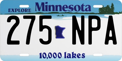 MN license plate 275NPA