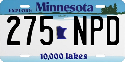 MN license plate 275NPD