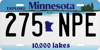 MN license plate 275NPE