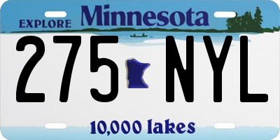 MN license plate 275NYL