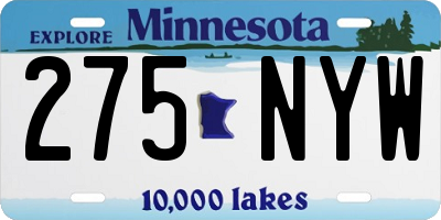 MN license plate 275NYW