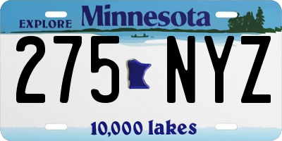 MN license plate 275NYZ