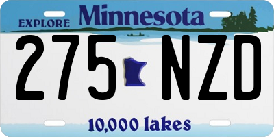 MN license plate 275NZD