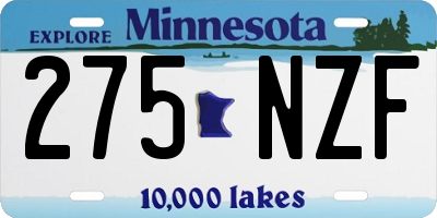 MN license plate 275NZF