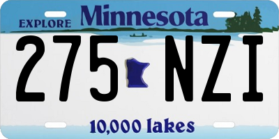 MN license plate 275NZI