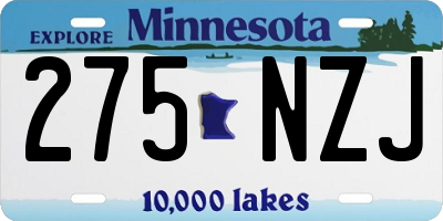 MN license plate 275NZJ