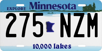 MN license plate 275NZM