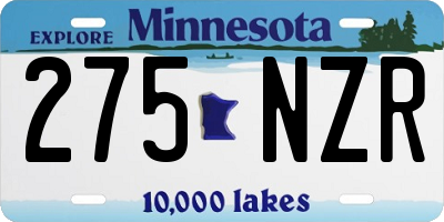 MN license plate 275NZR