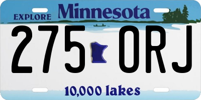 MN license plate 275ORJ