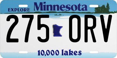 MN license plate 275ORV