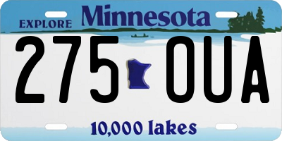 MN license plate 275OUA