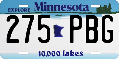 MN license plate 275PBG