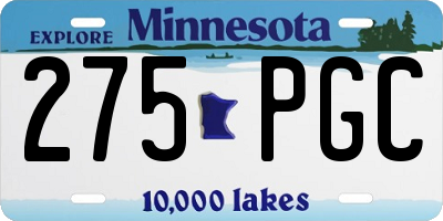 MN license plate 275PGC