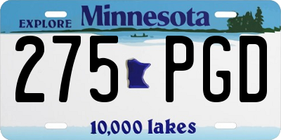 MN license plate 275PGD