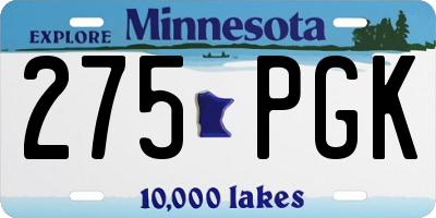 MN license plate 275PGK