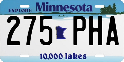 MN license plate 275PHA