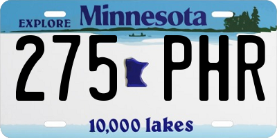 MN license plate 275PHR