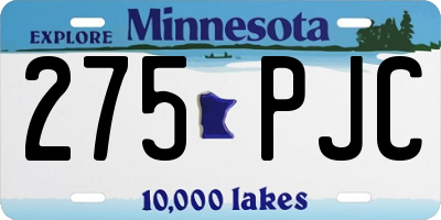 MN license plate 275PJC