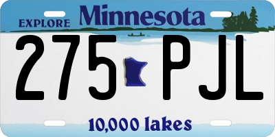 MN license plate 275PJL