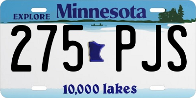 MN license plate 275PJS