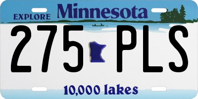 MN license plate 275PLS