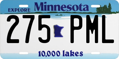 MN license plate 275PML