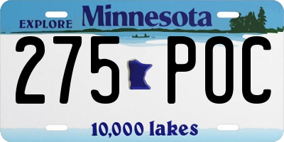 MN license plate 275POC