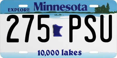 MN license plate 275PSU