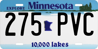 MN license plate 275PVC