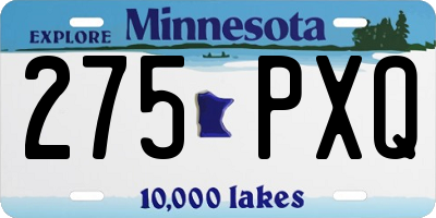 MN license plate 275PXQ