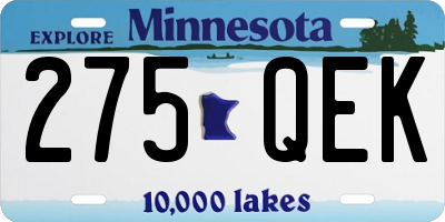 MN license plate 275QEK