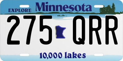 MN license plate 275QRR