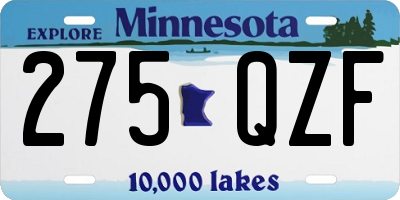 MN license plate 275QZF