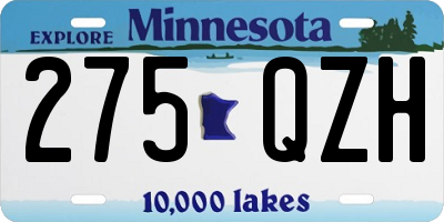 MN license plate 275QZH