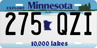 MN license plate 275QZI