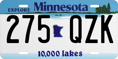 MN license plate 275QZK